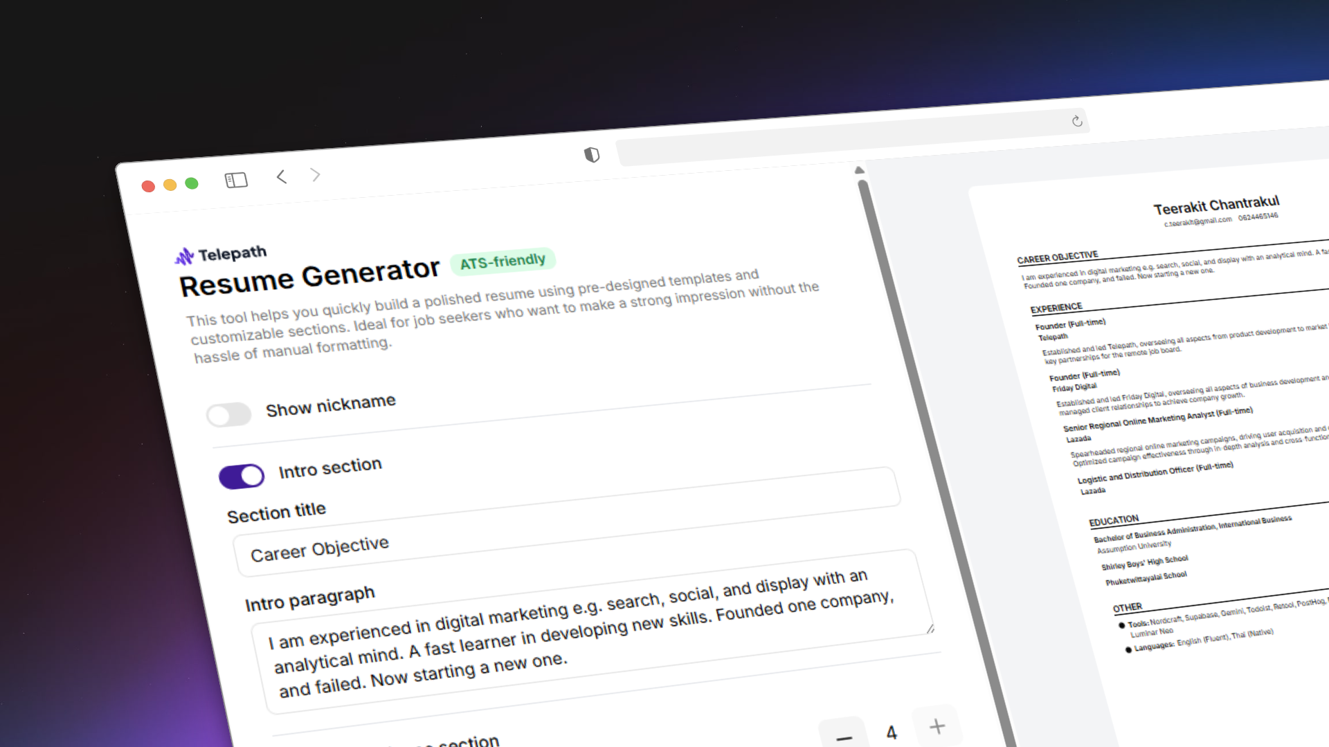 resume generator